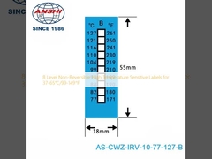 Étiquettes sensibles à haute température non réversibles de niveau 8 pour 37-65°C/99-149°F