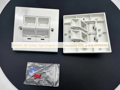 ANSHI LJ6C Style britannique Snap-In 2 Ports Plaque d'affichage RJ45 Cadre 86*86MM