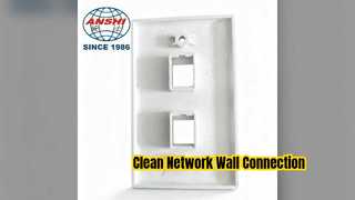 ANSHI 120 US Plaque murale double solution réseau RJ45 RJ11