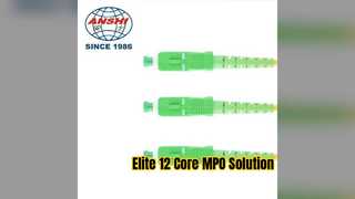 Solution de réseau du noyau G652D de la corde de correction de fibre de l'élite MPO 12