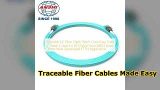 Cordon de brassage à fibre optique LC traçable pour centres de données