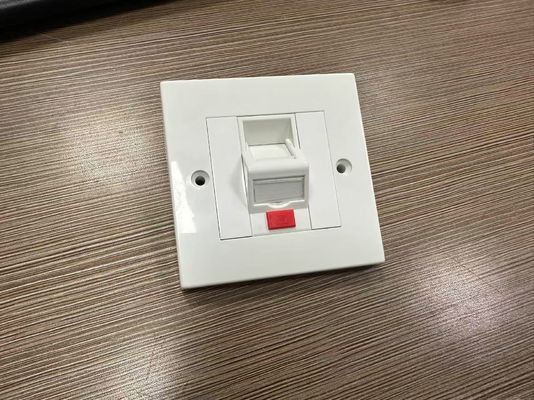 ANSHI LJ6C Plaque murale britannique à encastrer 1 port RJ45, cadre 86*86MM