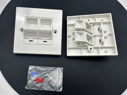 ANSHI LJ6C Style britannique Snap-In 2 Ports Plaque d'affichage RJ45 Cadre 86*86MM