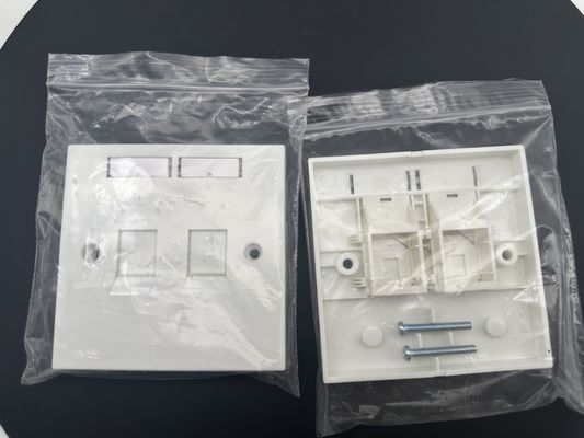 ANSHI British Style Flat 1 Port 2 Port Network Cable Faceplate RJ45 Frame 86*86MM