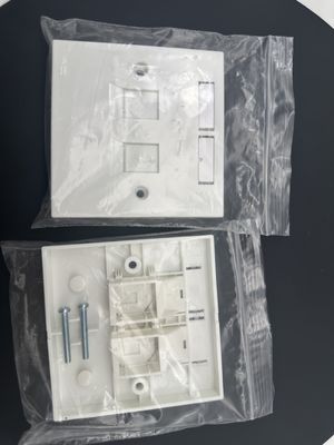 ANSHI British Style Flat 1 Port 2 Port Network Cable Faceplate RJ45 Frame 86*86MM