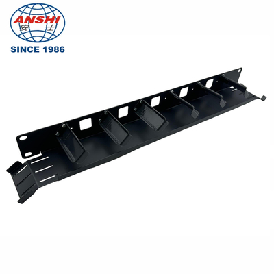 1U Gestionnaire de câbles horizontaux 19 pouces Rackmount noir