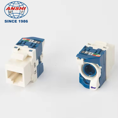 Jack Keystone RJ45 sans outil et rotatif avec rotation à 180 degrés pour câbles CAT6 et données à haut débit