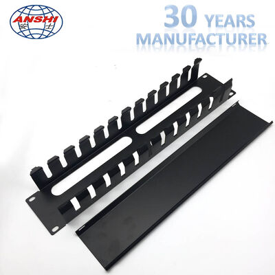 Gestionnaire de câbles horizontal métallique 19 pouces 2U 12 emplacements montable en rack pour installations réseau