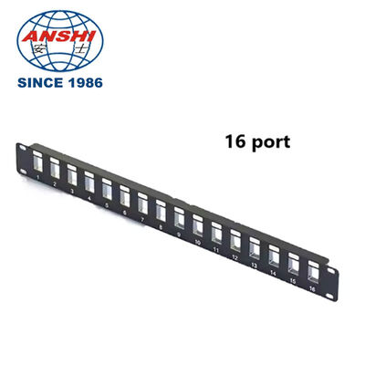 Rack Mount Patch Panel 1U 12 Port CAT5E CAT6A UTP Unloaded Featuring RJ45 Jacks and Phosphor Bronze IDC Pins for Network Setup