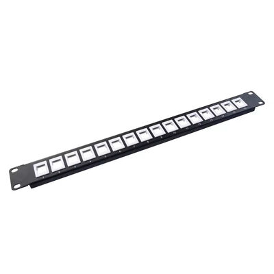 Panneau de patch monté sur rack 1U 12 ports CAT5E CAT6A UTP déchargé avec prises RJ45 et broches IDC en bronze phosphoreux pour la configuration du réseau