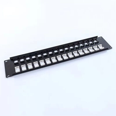 19 pouces 32 ports vides STP FTP écran RJ45 Panneau de patch CAT5E CAT6 Panneau de distribution réseau monté sur support