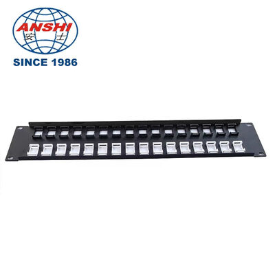 19 Inch 32 Port Empty STP FTP Shielded RJ45 Patch Panel CAT5E CAT6 Rack Mount Network Distribution Panel