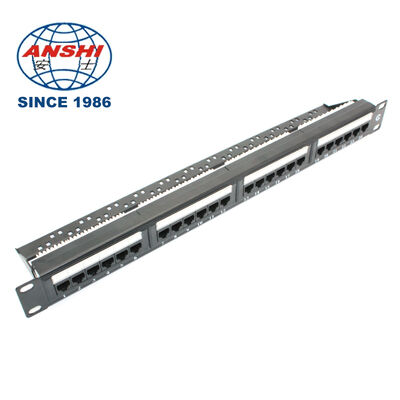 19 pouces 32 ports vides STP FTP écran RJ45 Panneau de patch CAT5E CAT6 Panneau de distribution réseau monté sur support