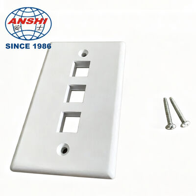 ANSHI 120 type US Standard Plaque de face à mur, 3 ports RJ45 RJ11